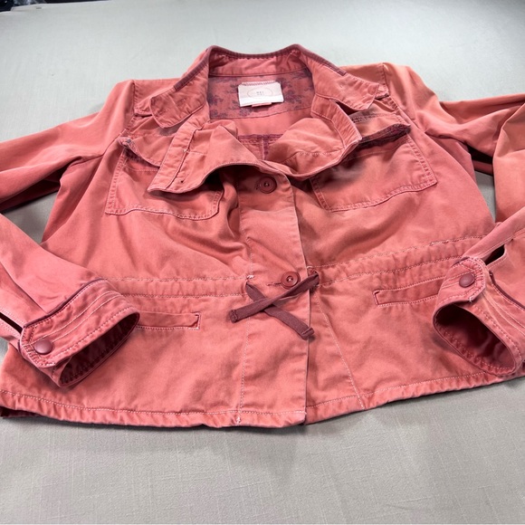 Hei Hei Anthropologie Utility Jacket Women’s Medium Pink Coral Cargo Jacket - Picture 11 of 11